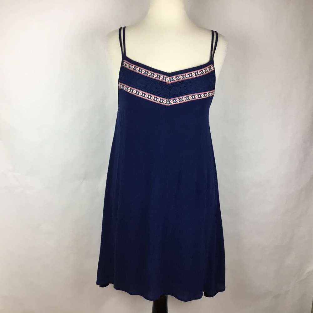Alya Women Mini Dress A-Line Peasant Straps Sz S